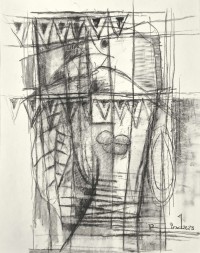 A. S. Rind, 22 x 28 Inch, Charcoal On Paper, Figurative Painting, AC-ASR-749